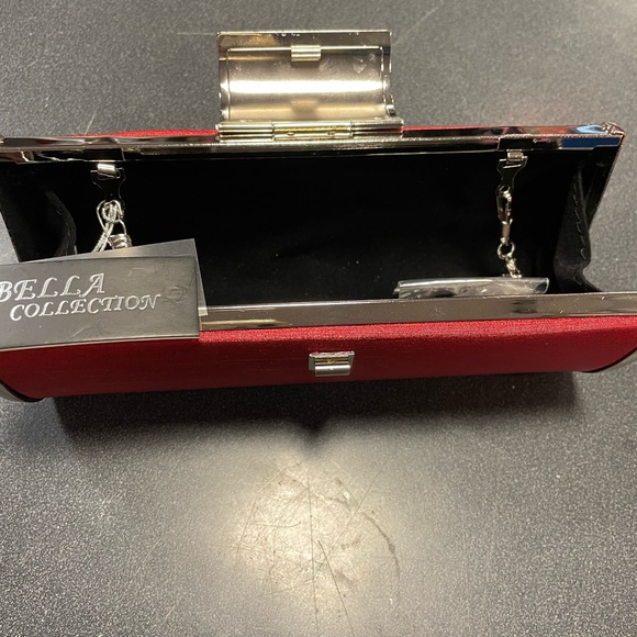 Satin Clutch with Rhinestone Latch - Picture 3 of 5